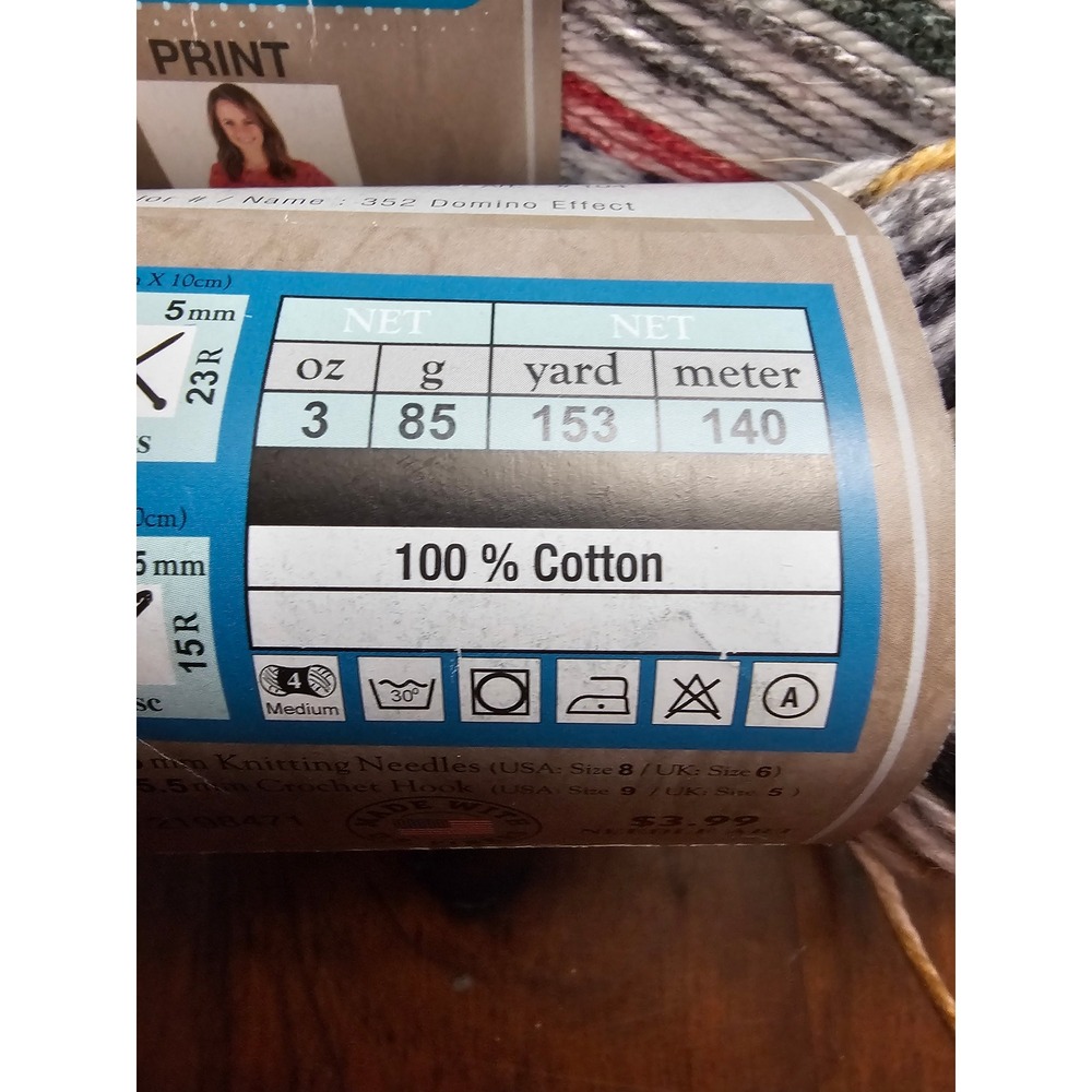 Hobby Lobby I Love This Cotton Yarn Bundle 7 Skeins Prints 100% Cotton - Picture 2 of 4